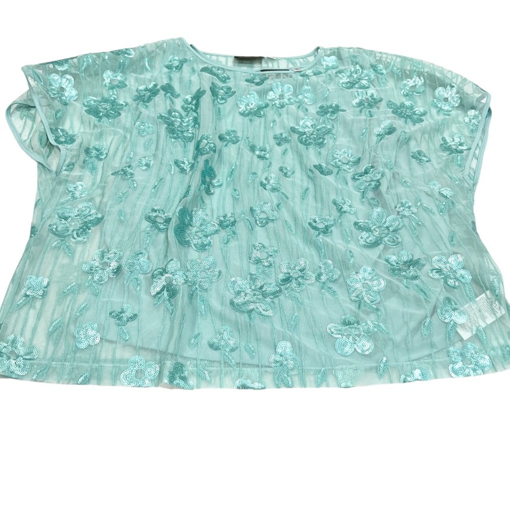 Bob Mackie | Wearable Art Sequin Sheer Blouse